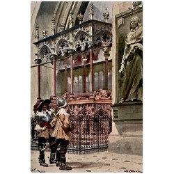 Mal. St. Tondos i W. Kossak. Szwedzi przed pomnikiem Kazimierza Wielkiego z boku pomnik Zbigniewa Oleśnickiego. Le Suèdois deva