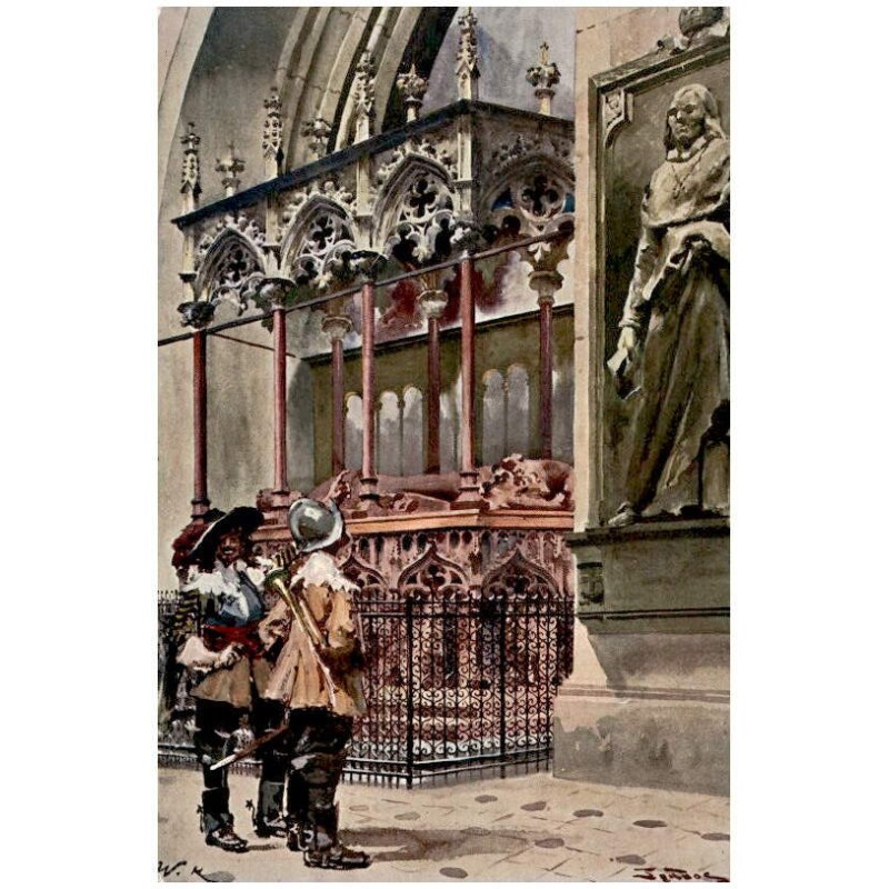 Mal. St. Tondos i W. Kossak. Szwedzi przed pomnikiem Kazimierza Wielkiego z boku pomnik Zbigniewa Oleśnickiego. Le Suèdois deva