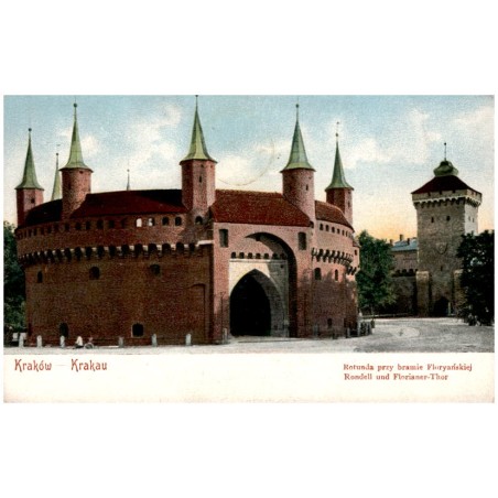 Kraków - Krakau. Rotunda przy bramie Floryańskiej. Rondell und Florianer-Thor