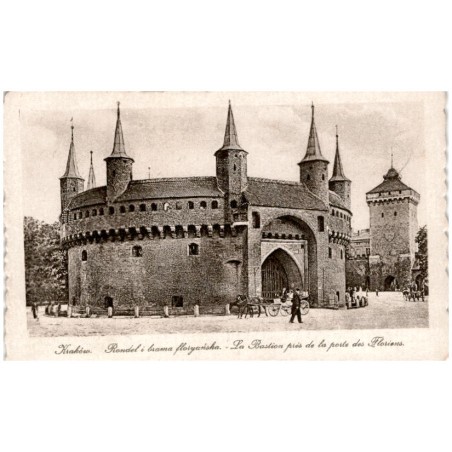 Kraków. Rondel i brama floryańska. - La Bastion prés de la porte des Floriens.
