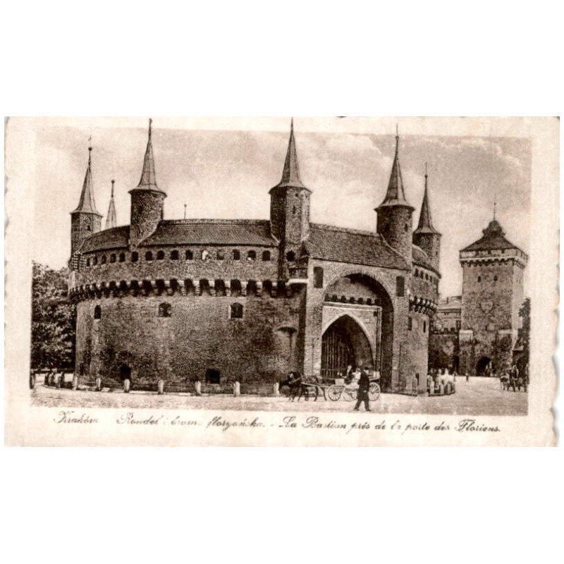 Kraków. Rondel i brama floryańska. - La Bastion prés de la porte des Floriens.