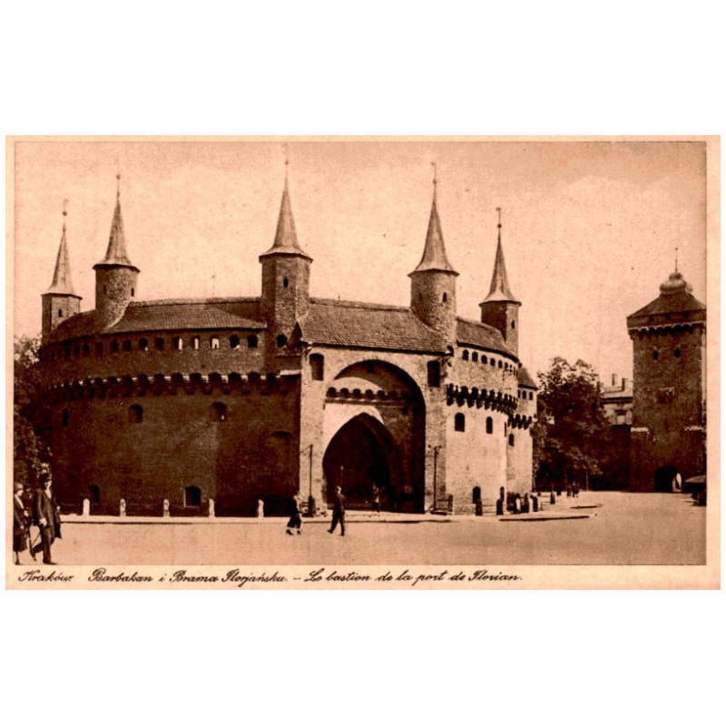 Kraków: Barbakan i Brama Florjańska.- Le bastion de la port de Florian.