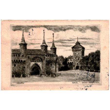 Kraków. Rondel i Brama Floriańska