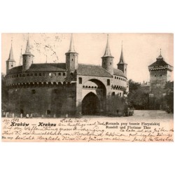 Krakó - Krakau. Rotunda przy bramie Floryańskiej. Rondell und Florianer Thor.
