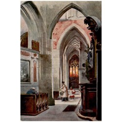 Boczna nawa z widokiem na kaplicę Królowej Zofii. W pośrodku otwór prowadzący do krypty Mickiewicza. Seitenschiff im Hintergrun