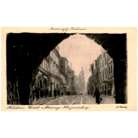 Miedzioryty Krakowa. Kraków. Widok z Bramy Florjańskiej. J. Czaski