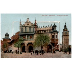 Kraków. Sukiennice i Wieżą Ratuszową. / leporello: Rynek z Kościołem N. P. Maryi - Ringplatz und Marienkirche. Teatr Krakowski -