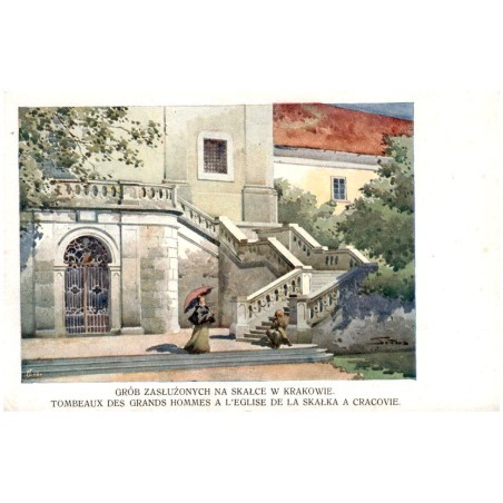 Grób Zasłużonych na Skałce w Krakowie. Tombeaux des Grands Hommes a l'Eglise de la Skalka a Cracovie.