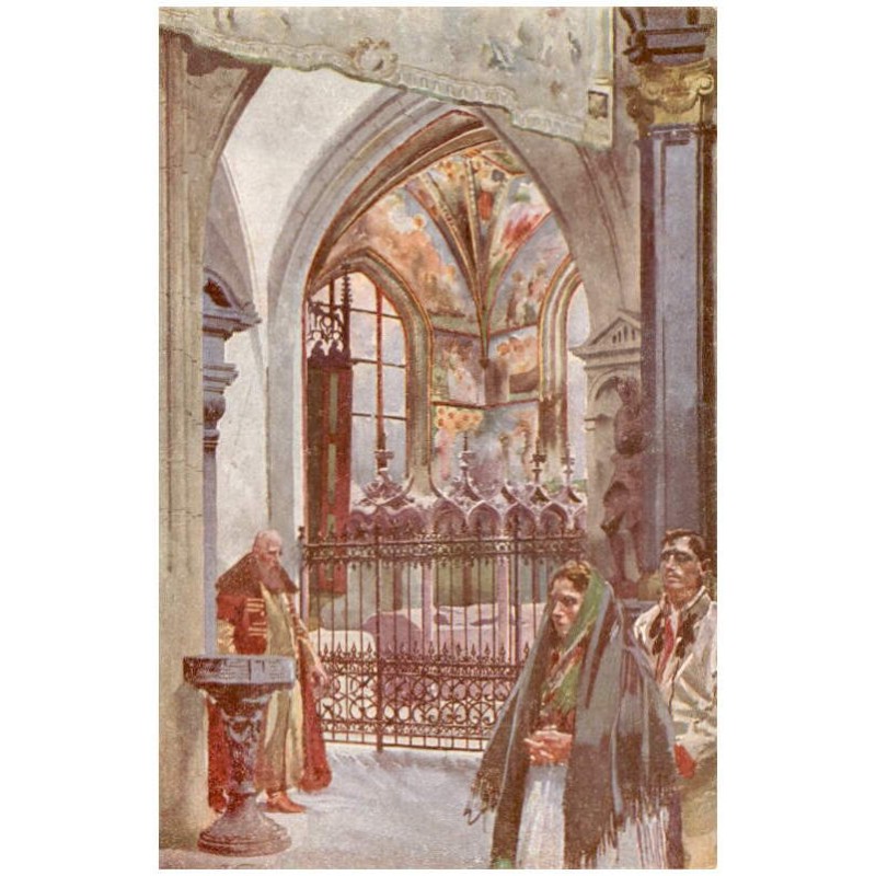 Mal. St. Tondos i W. Kossak. Kaplica św. Krzyża wraz z sarkofagiem Kazimierza Jagiellończyka dłuta Wita Stwosza. La chapelle St.