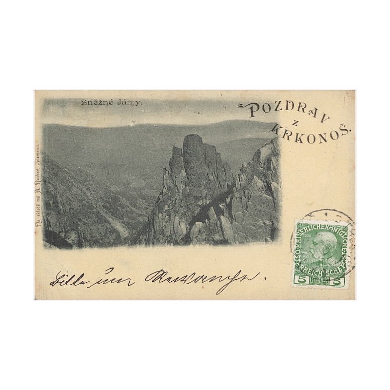 Pozdrav z Krkonoš. Sněžé Jámy
