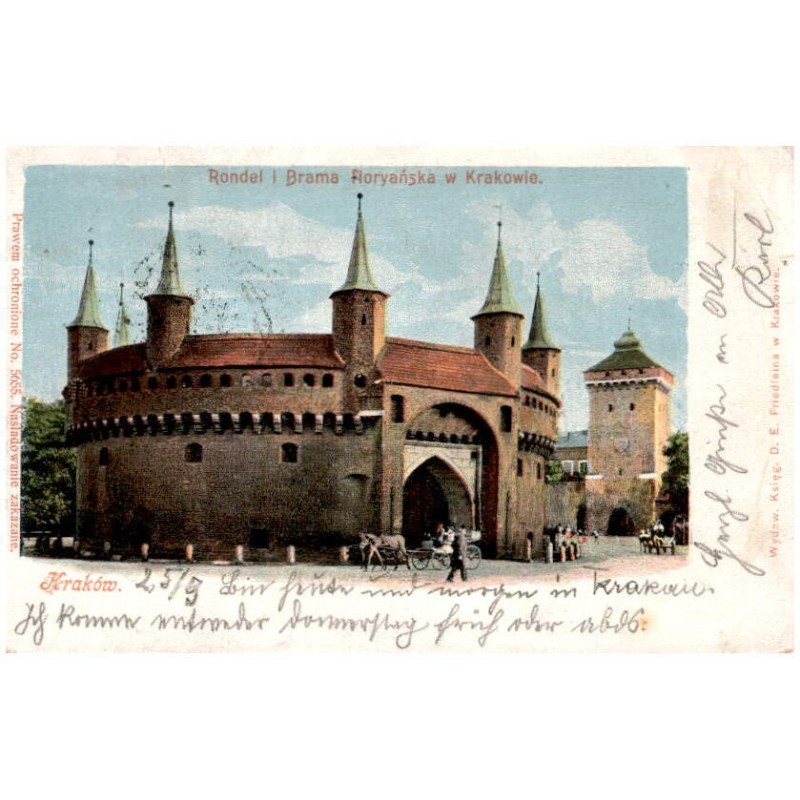 Kraków. Rondel i Brama Floryańska w Krakowie.