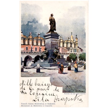 Pomnik Adama Mickiewicza w Krakowie. Monument de Mickiewicz à Cracovie.