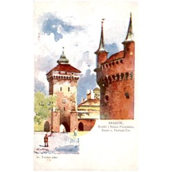 St. Tondos pinx. Kraków - Rondel i Brama Floryańska. Bastei u. Floriani-Tor.