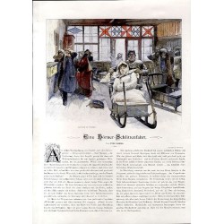 "Eine Hörner-Schlittenfahrt. Aufbruch zur Thalfahrt."