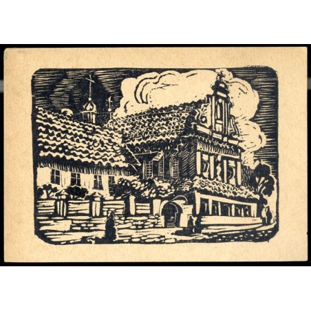 "I. NOWAKOWSKA-ACEDAŃSKA Gliwice, Kościół Św. Krzyża. linoryt"