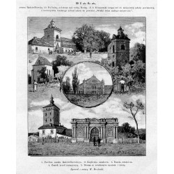 "BIAŁA zwana Radziwiłłowską lub Podlaską [...]. 1. Pawilon zamku Radziwiłłowskiego. 2. Kapliczka zamkowa. 3. Baszta strażnicza.