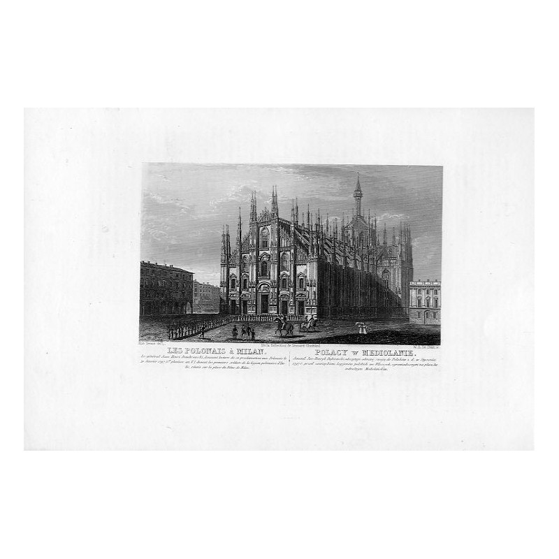 Polacy w Mediolanie. Generał Jan-Henryk Dąbrowski odczytuje odezwę swoją do Polaków z d. 20 stycznia 1797 r. przed zawiązkiem Le
