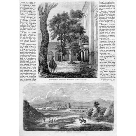 [1] Wewnętrzny dziedziniec klasztoru w Starym Sączu [2] Stary Sącz na Pogórzu Karpackim / [1] "WEWNĘTRZNY DZIEDZINIEC KLASZTORU