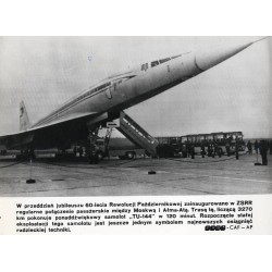 "[...] zainaugurowano w ZSRR regularne połączenie pasażerskie między Moskwą i Ałma-Atą. Trasę tę, liczącą 3270 km pokonuje ponad