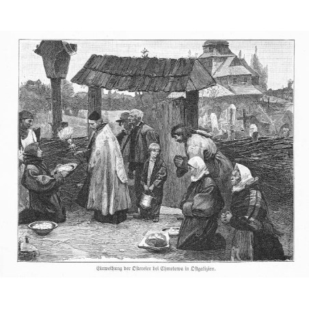 "Einweihung der Ostereier bei Chmełowa in Ostgalizien." / zwyczaje wielkanocne pisanki
