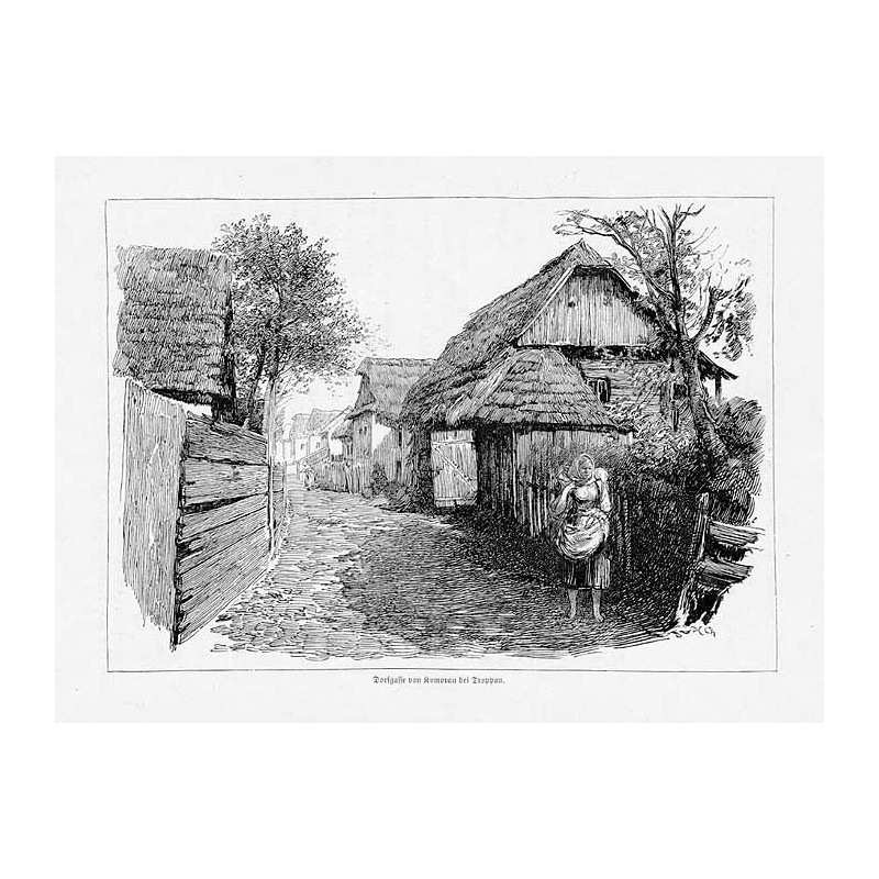 "Dorfgasse von Komorau bei Troppau."