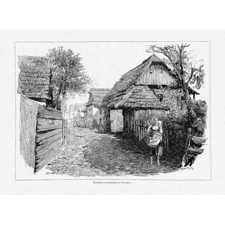 "Dorfgasse von Komorau bei Troppau."