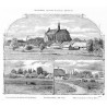Proszowice / "PROSZOWICE. Rysował F. Brzozowski. [...] Stary cmentarz z kościółkiem Ś-téj Barbary. Kościół parafialny z XII wiek
