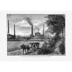 "Partie vom erzherzoglichen Eisenwerk: "Kaiser Franz Joseph-Hütte" zu Trzyniec nächst Teschen."