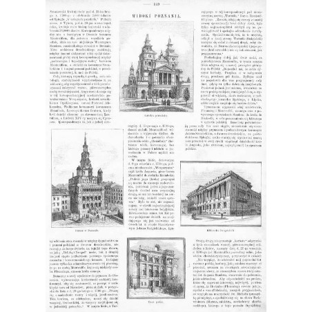 Widoki Poznania / "WIDOKI POZNANIA." [1] "Katedra poznańska.", [2] "Ratusz w Poznaniu.", [3] "Biblioteka Raczyńskich.", [4] "Tea