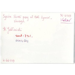 "Syców. Skwer przy ul. Roli Żymierskiego. K. Jabłoński zest. 731 [...]. 36-6539 Kolor k-66339"