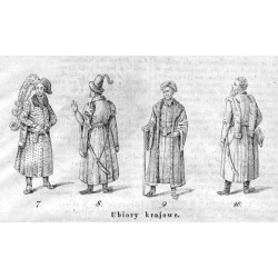 [1] "1. Ubiór rycerski. 2. 3. 4. Ubiory dworskie. 5. Szlachcic. 6. Kupiec." [2] "Ubiory krajowe. 7. 8. 9. 10."
