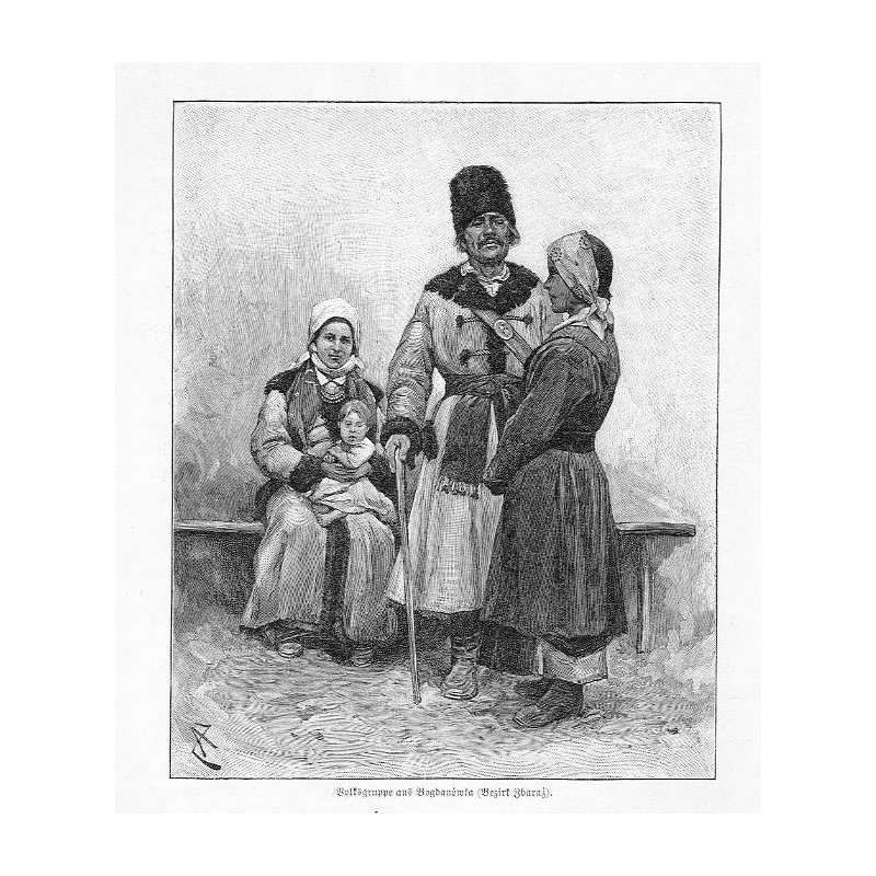 "Volksgruppe aus Bogdanówka (Bezirk Zbaraż)."
