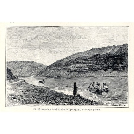 "Die Uferwand des Dniesterflusses bei Zaleszczyki, podolisches Plateau."