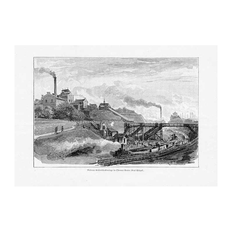 "Moderne Kohlenschachtanlage im Ostrauer Revier (Graf Wilczek)."
