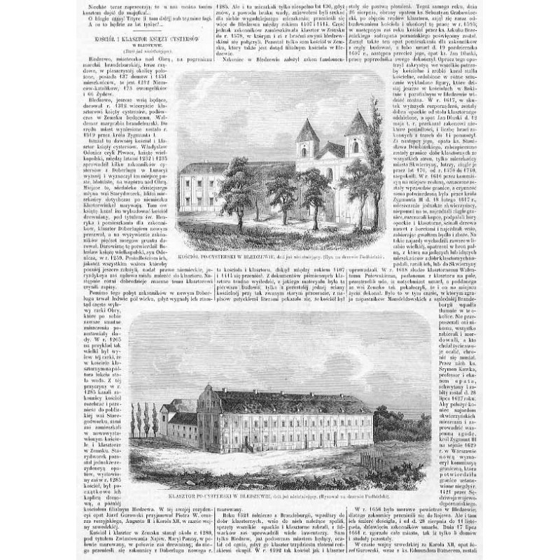 1) Kościół pocysterski w Bledzewie [2] Klasztor pocysterski w Bledzewie / 1] "KOŚCIÓŁ PO-CYSTERSKI W BLEDZEWIE, dziś już nieist