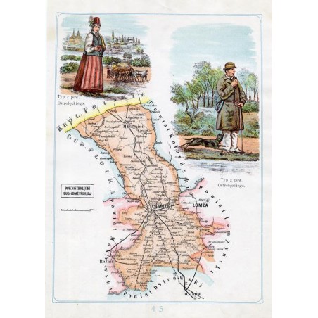 45 Pow. Ostrołęcki Gub. Łomżyńskiej. Typ z pow. Ostrołęckiego. Typ z pow. Ostrołęckiego / "45 POW. OSTROŁĘCKI GUB. ŁOMŻYŃSKIEJ T