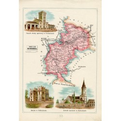 53 Powiat Łaski Gub. Piotrkowskiej Gmach straży ogniowej w Pabianicach. Ratusz w Pabianicach. Kościół katolicki w Pabianicach /