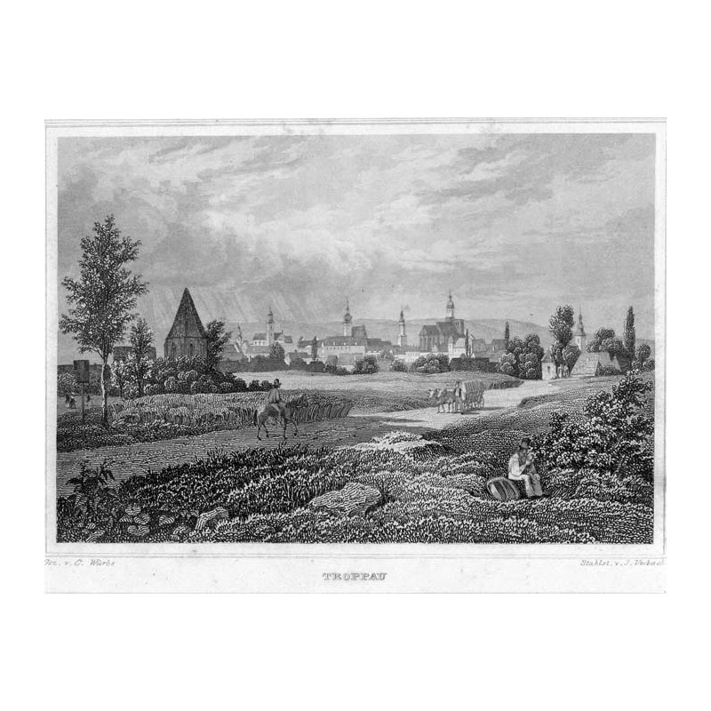 Oprawa. Panorama miasta / "TROPPAU"