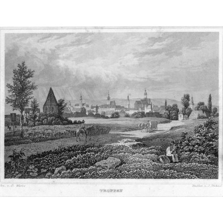Oprawa. Panorama miasta / "TROPPAU"