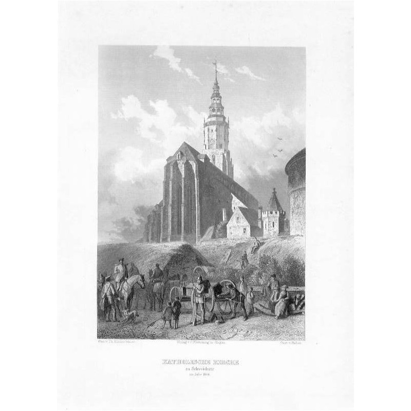 Katholische Kirche zu Schweidnitz im Jahr 1866 / "KATHOLISCHE KIRCHE zu Schweidnitz im Jahr 1866."