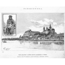"Część przystani w pobliżu murów pojezuickich w Pińsku. Rysował z natury W. Zamarajew, rytował Pomianowski, w Drzeworytni "Kłosó