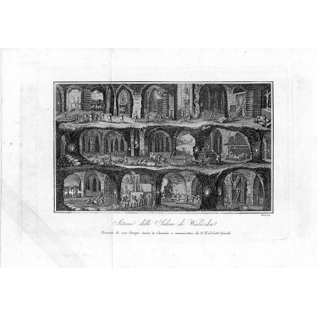 "Interno delle Saline di Wieliczka. Ricavato da una Stampa incisa in Cracovia e comunicataci da S. E. il Conte Oginski"