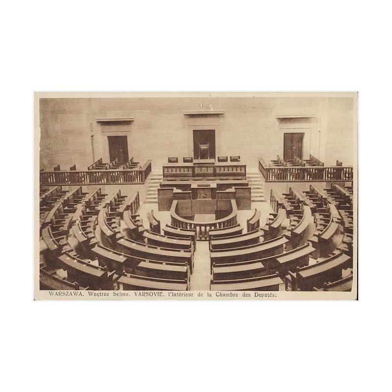 Warszawa. Wnętrze Sejmu. Varsovie. l'Intérieur de la Chambre des Députés