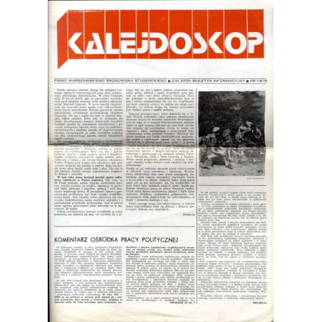 Kalejdoskop. Pismo Warszawskiego Środowiska Studenckiego. Z. St. SZSP Biuletyn Informacyjny. 1979. Nr 7-8/79 / Zofia Kulik i Prz