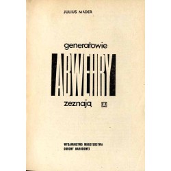 Generałowie Abwehry zeznają