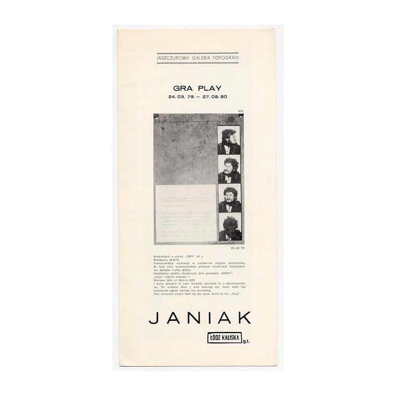 Janiak. Łódź Kaliska g.t. Gra Play 24.03.79 -27.09.80. Jaszczurowa Galeria Fotografii