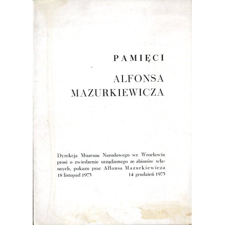 Pamięci Alfonsa Mazurkiewicza