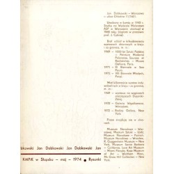 Jan Dobkowski. Rysunki. Salon KMPiK w Koszalinie - kwiecień - 1974. Salon KMPiK w Słupsku - maj - 1974. Biuro Wystaw Artystyczny