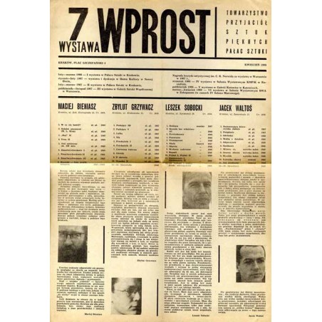 7 Wystawa Wprost. Towarzystwo Przyjaciół Sztuk Pięknych Pałac Sztuki. Kraków, Plac Szczepański 4, kwiecień 1969