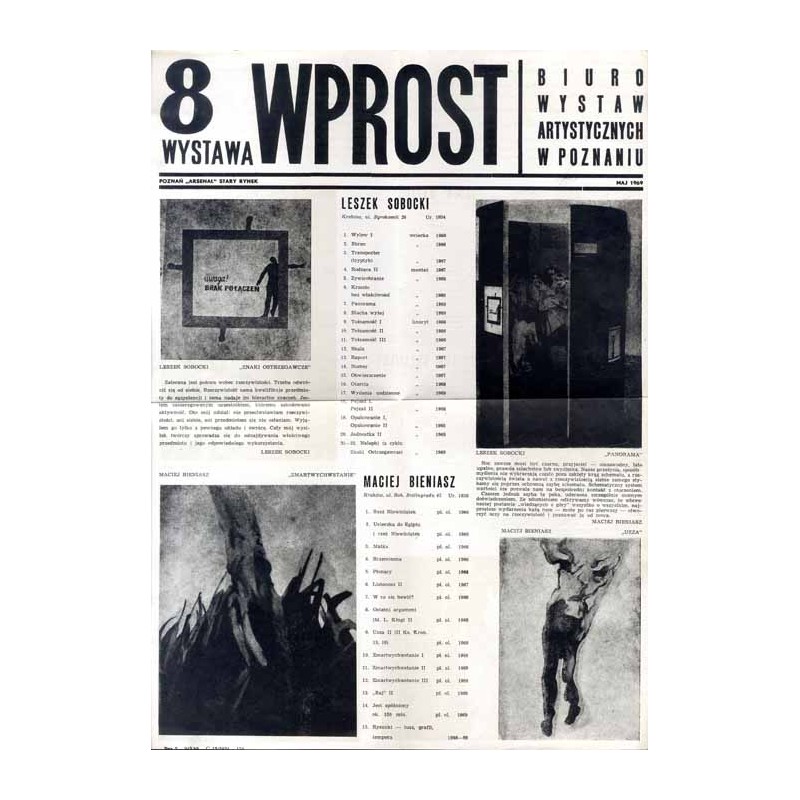 8 Wystawa Wprost. Biuro Wystaw Artystycznych w Poznaniu. Poznań "Arsenał" Stary Rynek maj 1969